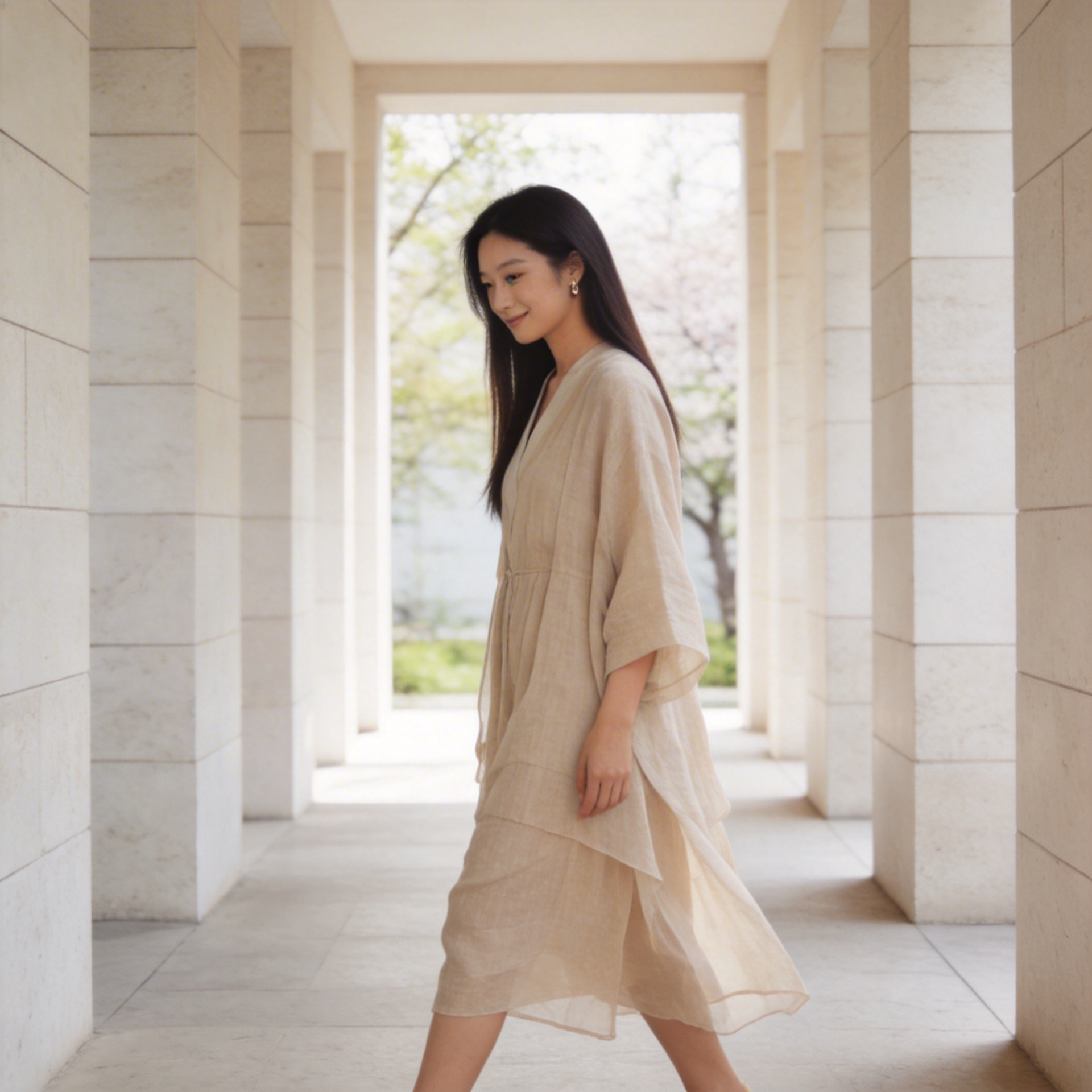 Sand Layered Dress view 3